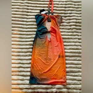 NWT multicolor swim coverup dress.